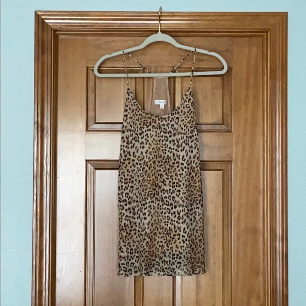 Leopard print dressy racer back camisole
